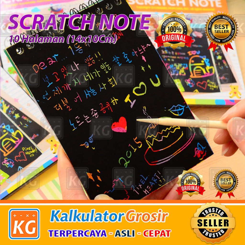 Scratch Note Buku Magic Warna Colourful Scratch Note kecil / Mainan Black Cardboard edukasi Scratch Note Magic Buku Gambar Gores Magic Grafiti Paper Note Book