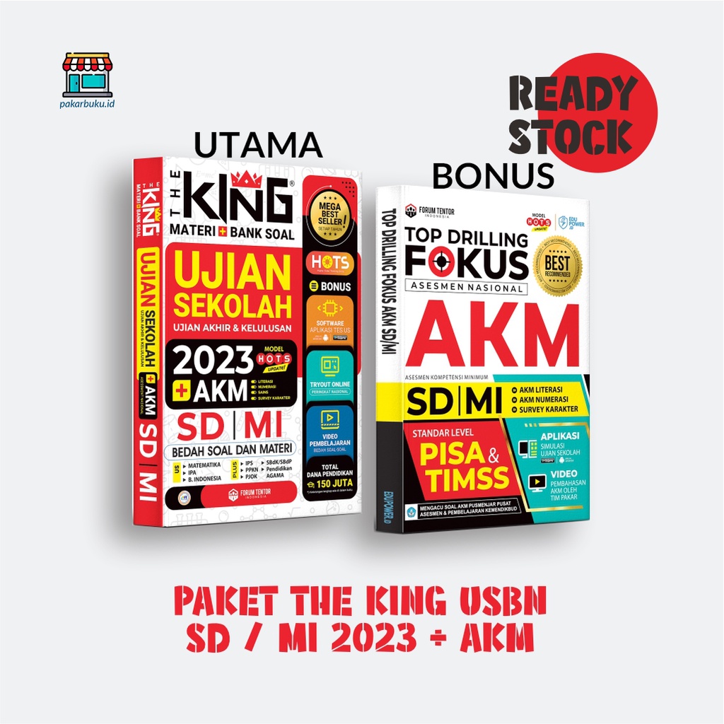 THE KING MATERI DAN BANK SOAL USBN + AKM SD/MI UPDATE 2023 BEST SELLER BY FORUM EDUKASI
