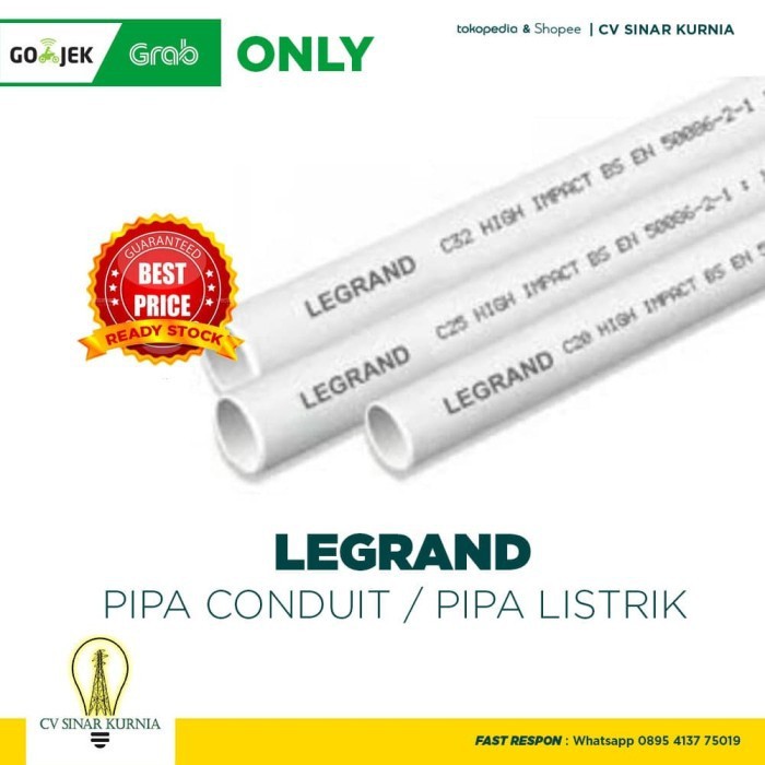 PIPA CONDUIT / PIPA LISTRIK 20MM LEGRAND / Paralon Listrik Panjang 3M Instant only