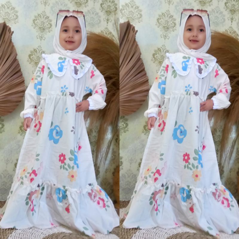 gamis anak perempuan motif midi dress homedress anak muslim