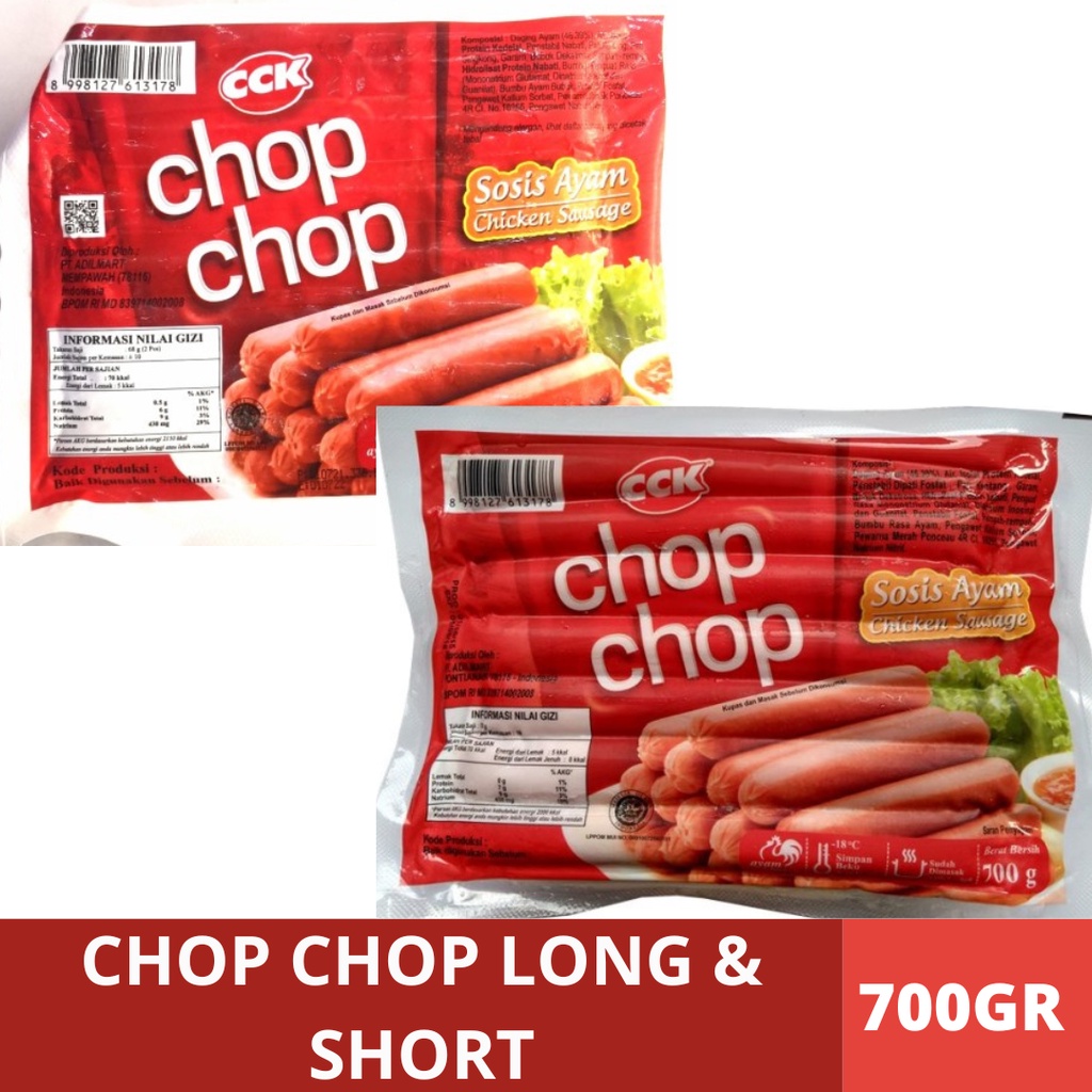 

Chop Chop Sosis Ayam 700gr isi 30 | Sosis Ayam ChopChop Long & Short 700gr (20pcs) | Sosis Merah
