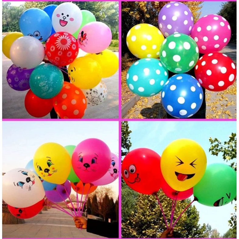 [40pcs] Balon Lateks Motif Korea Isi 40pcs Dekorasi Balon Party Ultah