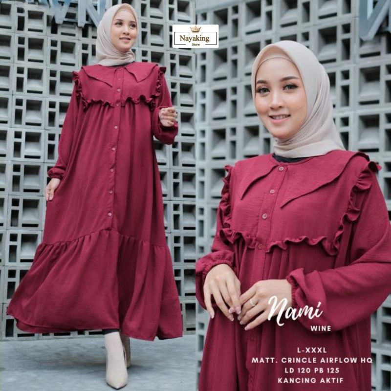 Nami Midi Dress Jumbo Polos Crinkle Airflow