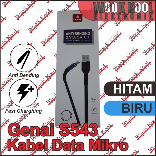 Kabel Data Genai S543 Mikro Fast Charger & Anti Bending