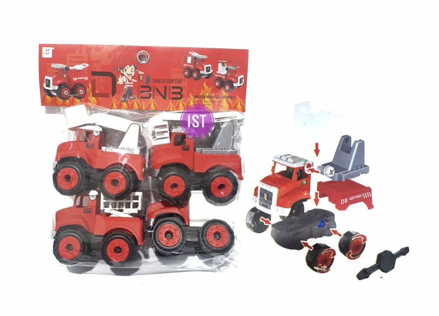 Mainan Bongkar Pasang Mobil Pemadam Vehicle DBNB 4 pcs No DB6066-9