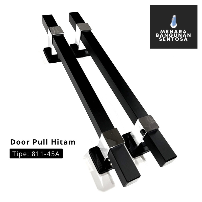 Door Pull Kotak Sobar Hitam Stainless 811 - Handle Tarikan Pintu Kupu Tarung Double