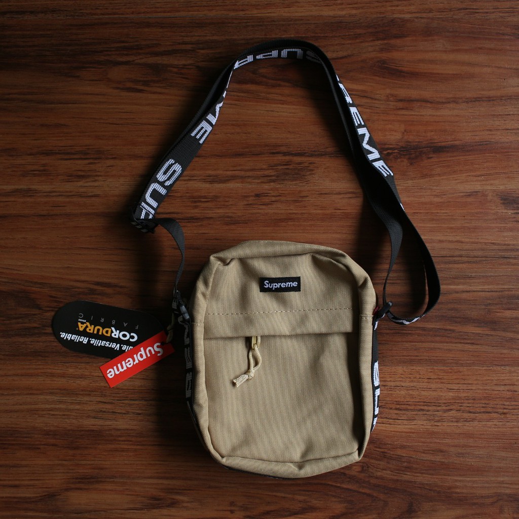 supreme ss18 shoulder bag tan