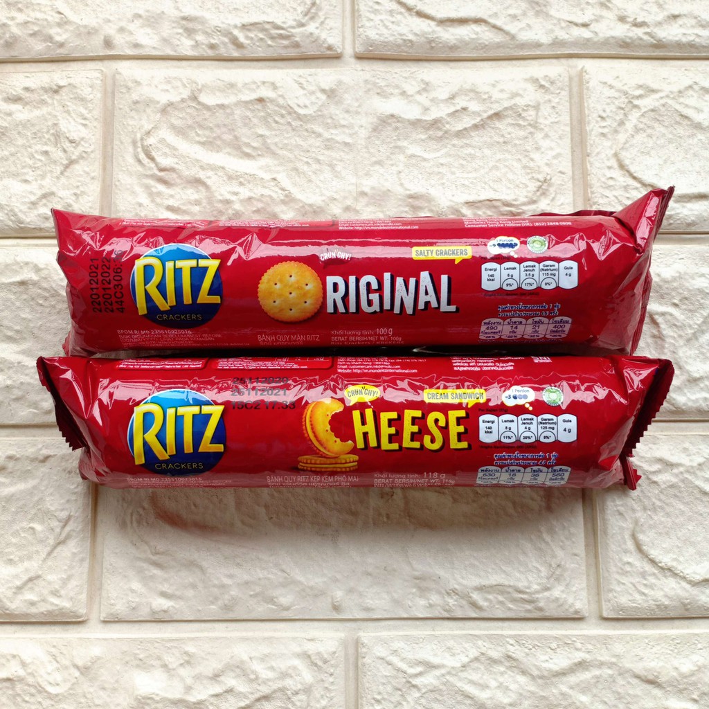 Ritz Crackers 100gr 118gr Original Cheese Chocolate Cream Sandwich Krekers Keju Coklat Cokelat Snack Cemilan Makanan Ringan