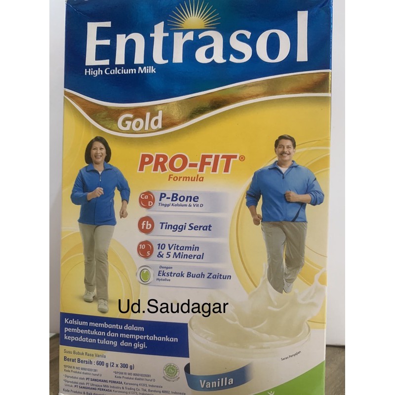 

Entrasol Gold Vanila Coklat 600Gr Susu Tinggi Kalsium umur 50th ke atas