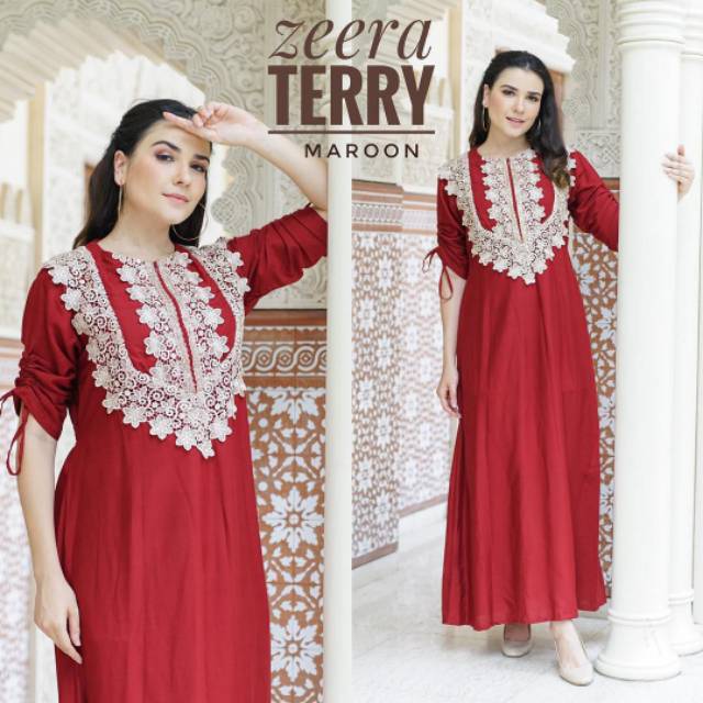 DASTER ARAB MURAH ZEERA TERRY / BUSUI RESLETING DEPAN / RAYON SUPER GRADE A 8 m9