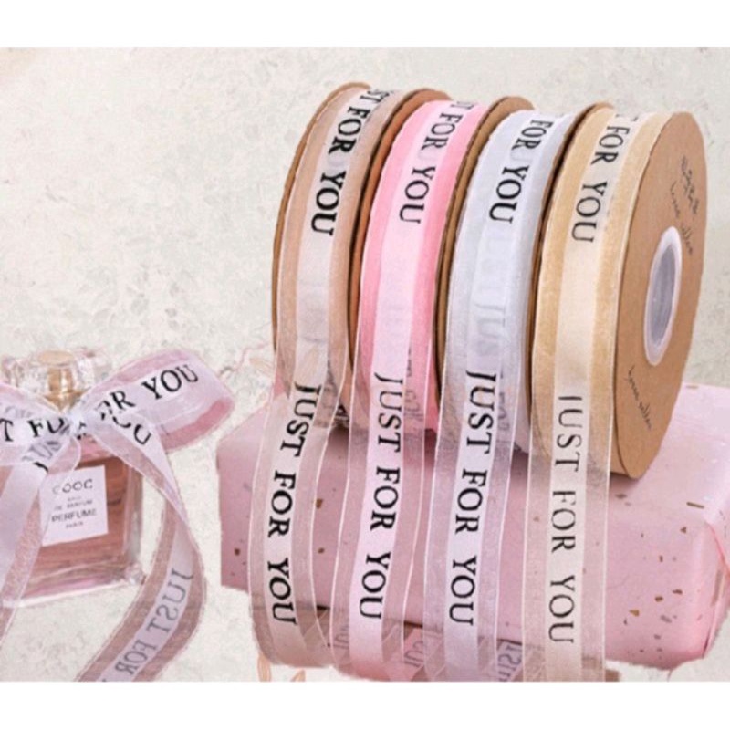 

Pita Organdi Ribbon 2,5cn DIY Crafts Grossgrain Tapes Card Wrapflowet Bouquet Dekorasi Kado Per yard(90cm) Pita Just For Yuo Organza Ribbon 25mm