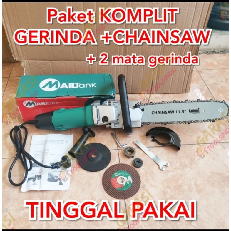 MESIN GERGAJI KAYU CHAIN SAW MINI GERGAJI GERINDA KOMPLIT CHAIN SAW