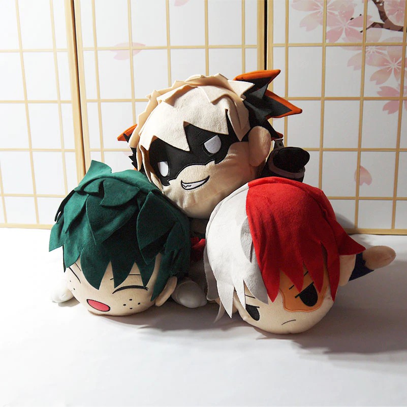 Boneka Lucu Bakugou Katsuki Todoroki Shoto Midoriya Izuku figura muñeca amime mi héroe Academia