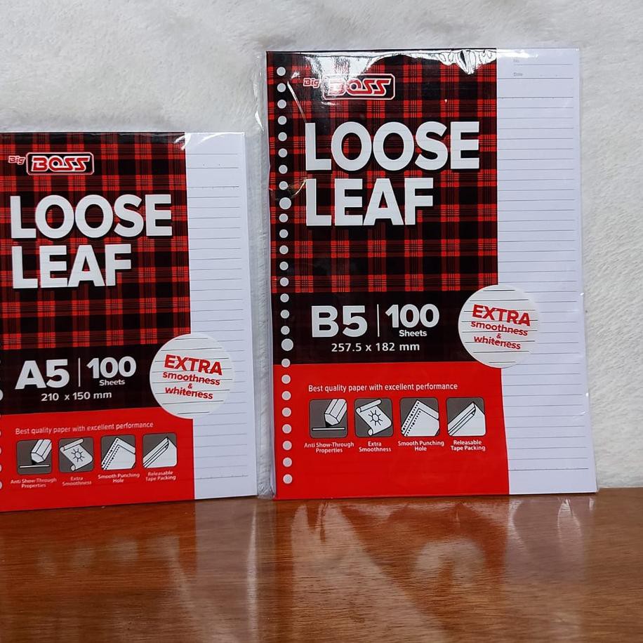 

Diskon!! (dhh-491) KERTAS BINDER LOOSE LEAF GARIS UKURAN A5/20RING DAN B5/26RING ISI 100 LEMBAR