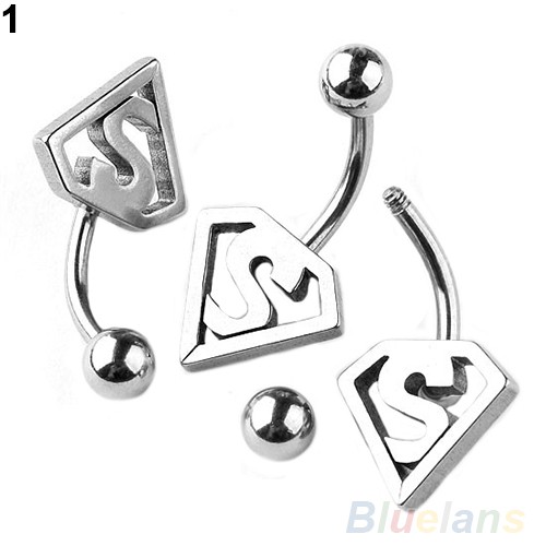 Perhiasan Tindik Tubuh: Anting Pusar / Barbel Tindik Pusar Bahan Stainless Steel