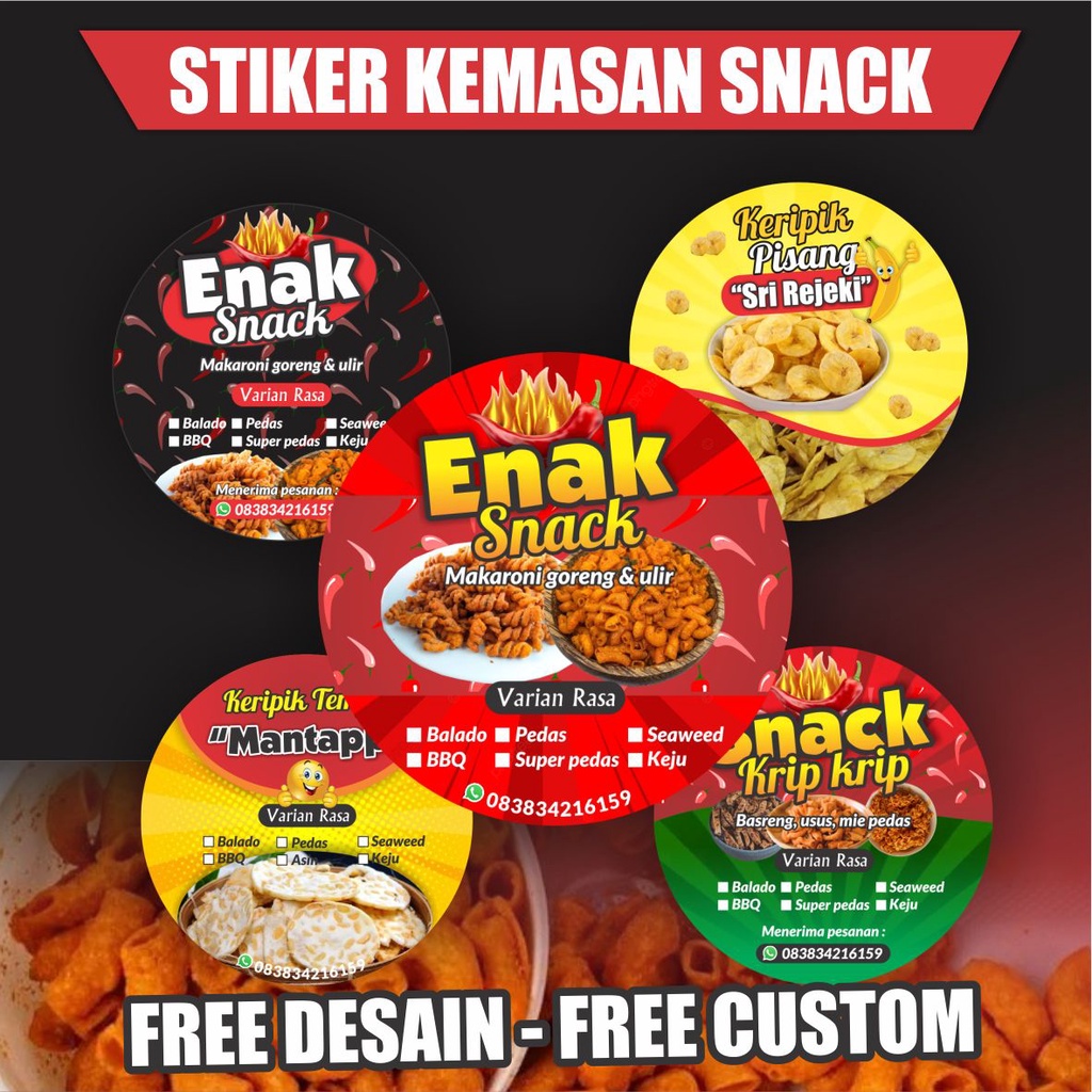 Jual Stiker Kemasan Snack Label Snack Label Makanan Shopee Indonesia