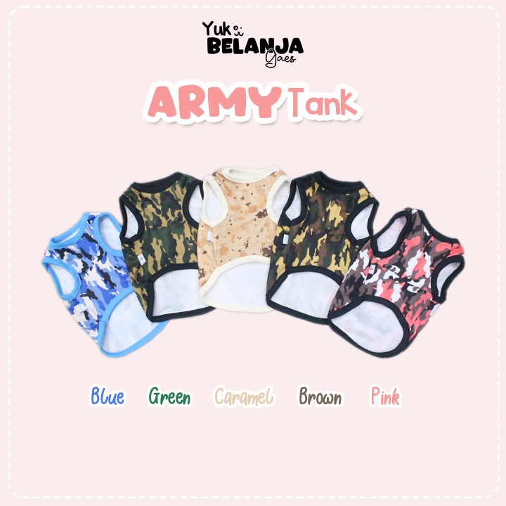 Baju Kucing dan Anjing Army Tank / bahan nyaman size S-XL | Yuk Belanja Gaes!