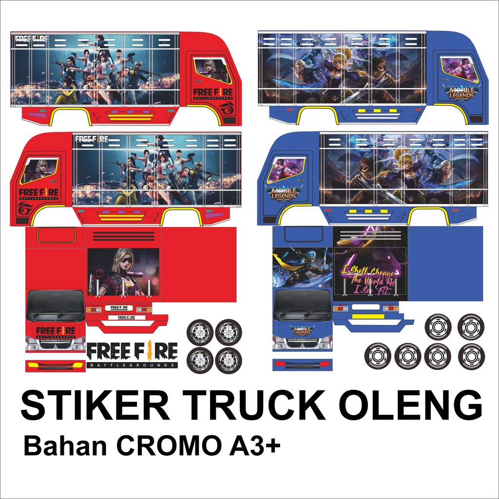 stiker miniatur truk oleng