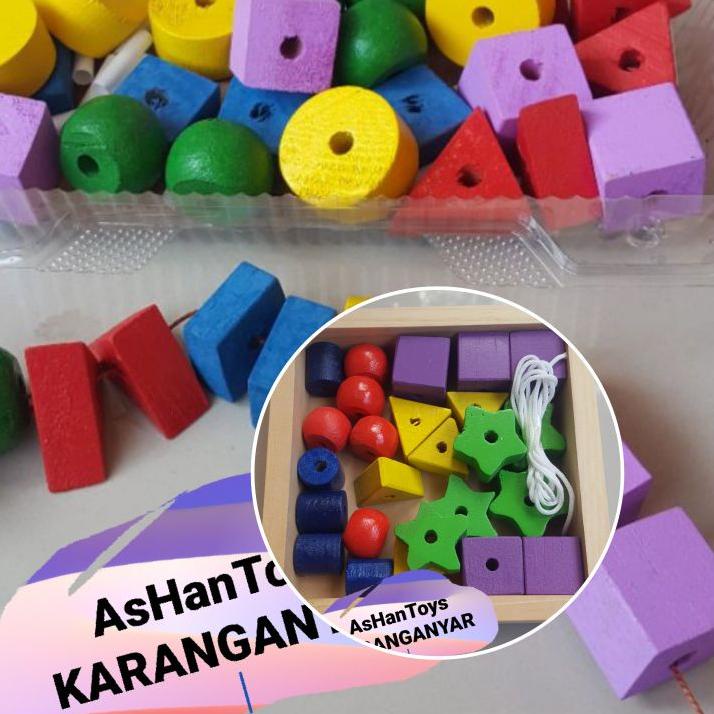 Geometri,Geometri Kayu,Meronce,Meronce Kayu,Meronce Geometri,Roncean,Peraga Meronce,kancing,Meronce 