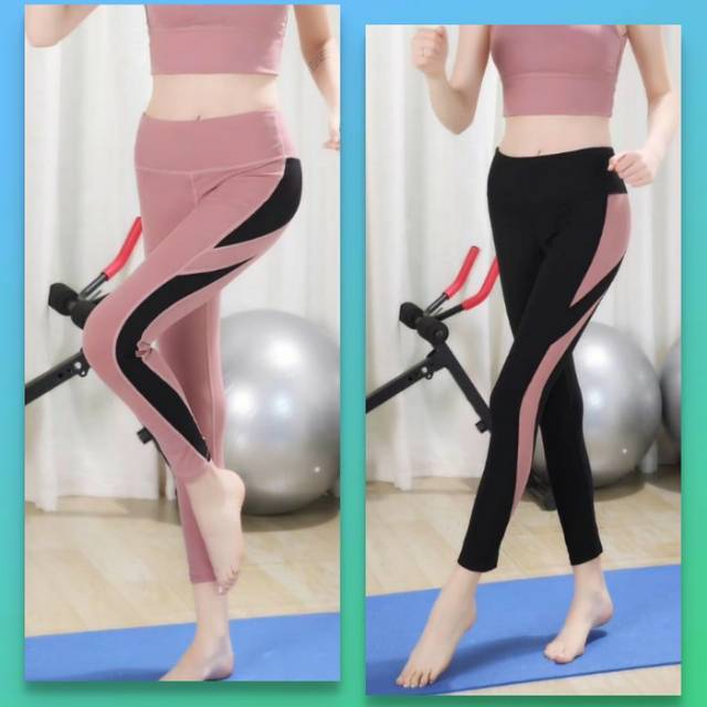 Kinarastorez Celana  legging  sport stripe garis  olahraga 