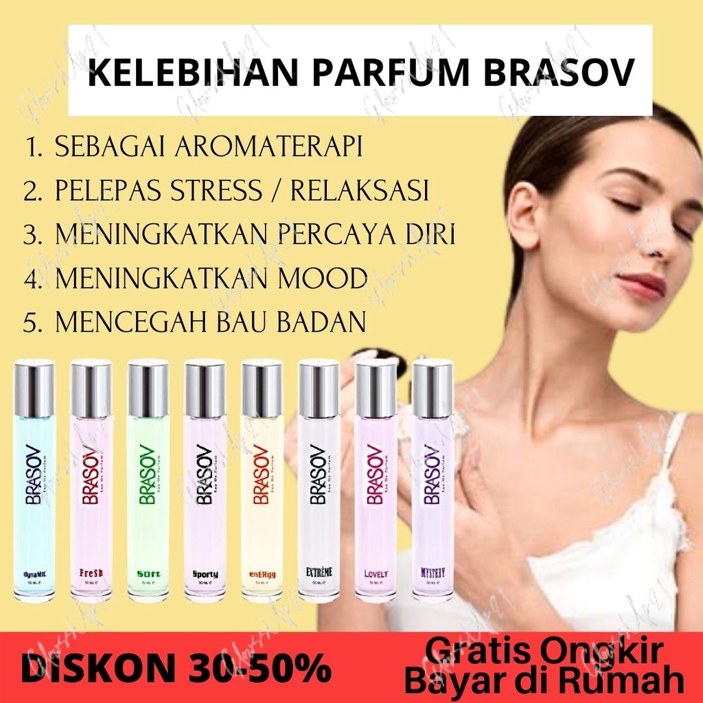 PARFUM WANITA TAHAN LAMA - PARFUM PRIA - BRASOV PARFUM BPOM 50ML - PARFUM BRASOV ORIGINAL - Ungu