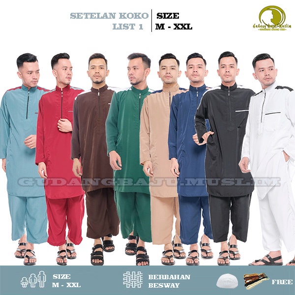 setelan dewasa / Baju koko pakistan dewasa / stelan muslim / setelan koko / pakaian muslim pria / ba