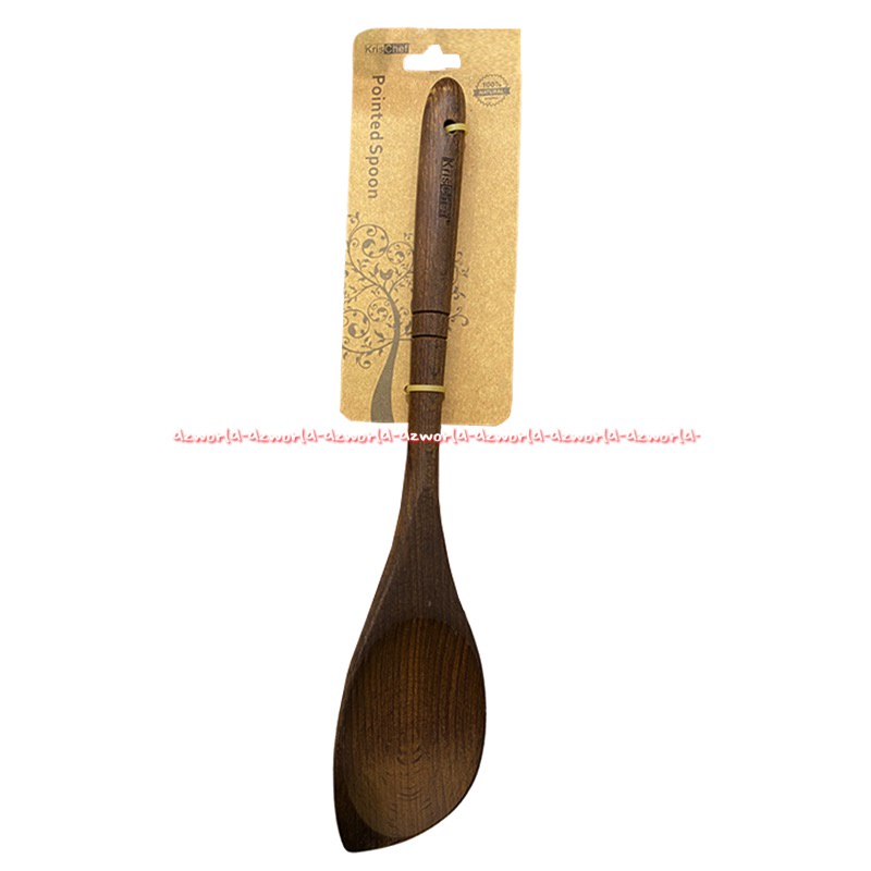 Krischef Pointed Spoon Wood Woody Sendok Spatula Tangkai Panjang Kayu Kris Chef
