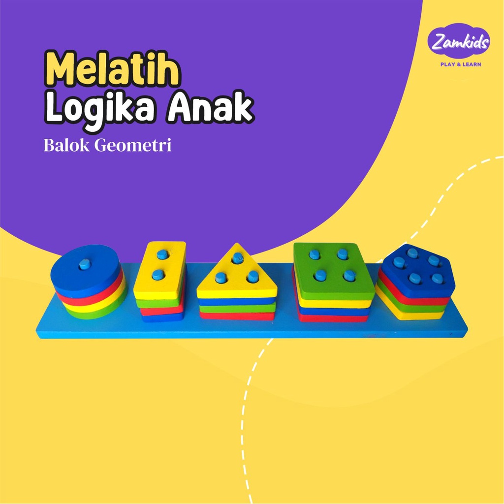 Permainan Edukasi Balok Geometri Mainan Edukasi Anak Laki Laki Dan Perempuan By Zamkids