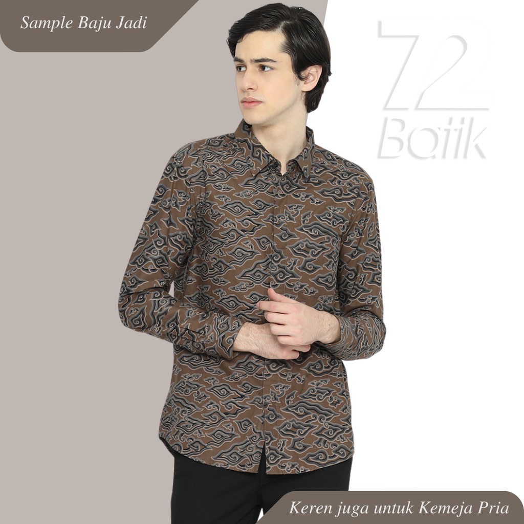 KAIN BATIK KATUN Premium Motif Mega Mendung Cirebon Cirebonan Coklat Choklat 722047 Cap 72 Jarik Jarit Samping Kebat Panjang Batik Katun Modern Premium Bahan Seragam Batik Pernikahan Kantor Keluarga Murah Kamen Jadi Batik Bali Lembaran