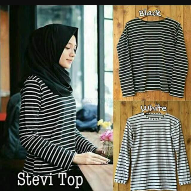 iseven p STEVI TOP / STEVY TOP / STEVIA TOP / TSHIRT SALUR WANITA