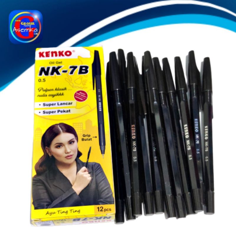 Bolpen KENKO Pulpen NK-7B Oil Gel Lollipop Socute  Grosir 12pcs