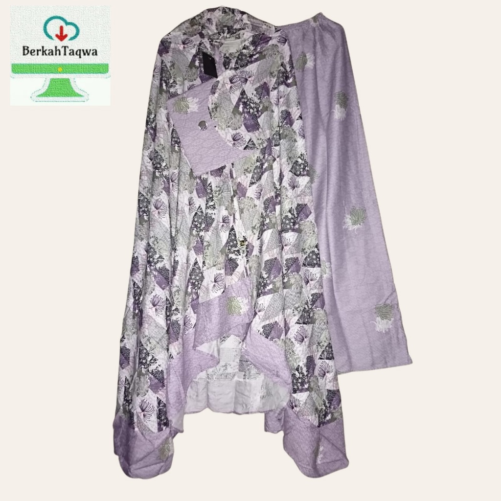 Mukena Dewasa Rayon Premium Lilac Ungu Salem Motif Paisley Adem Tebal Cantik/Mukena Jumbo
