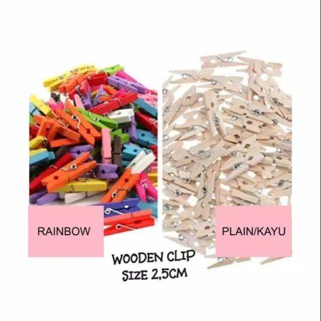 Wooden clip size 2,5cm Termurah