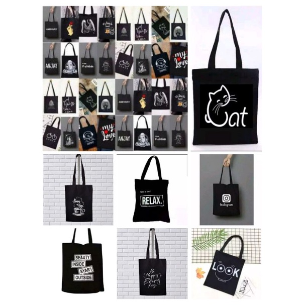 (PART 3)TOTE BAG KECIL- Tas Tote kanvas Wanita-TAS totebag MURAH.