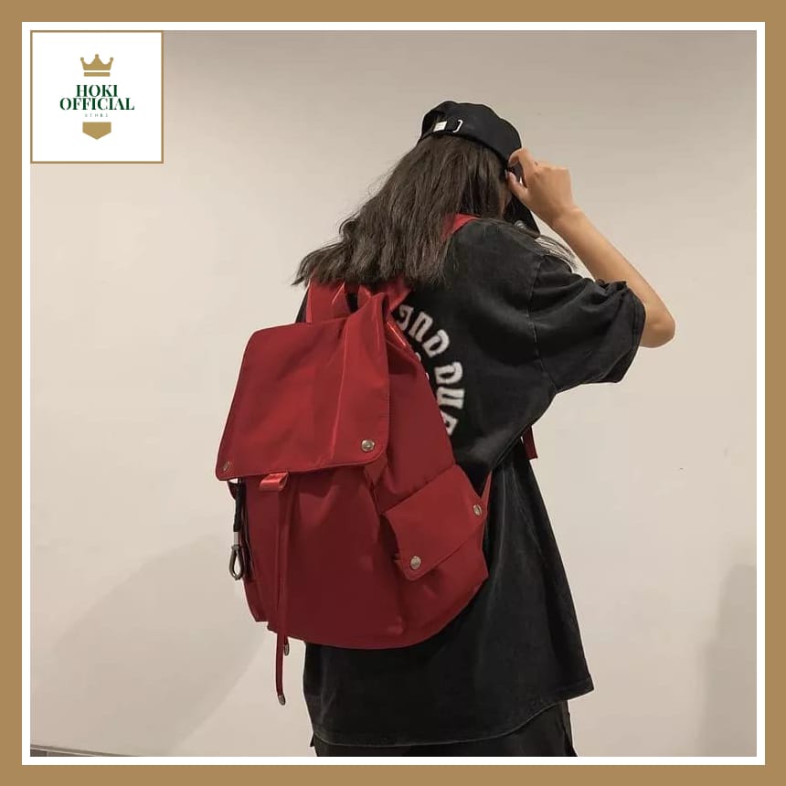 [COD] Ransel Sekolah Pria Wanita Tas Laptop Up To 16 Inch Tas Wanita Pakai Tali Serut Kapasitas Besar Backpack Korea Stylish TrendyHokiOfficial