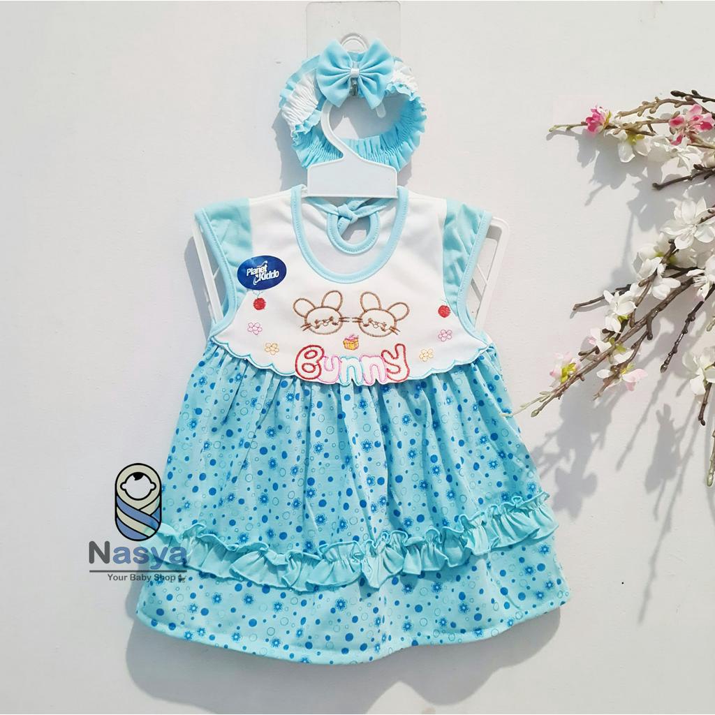 [P-049] Dress Bayi Pita Lucu / dress tali pita bermotif animall (0-6 bulan)