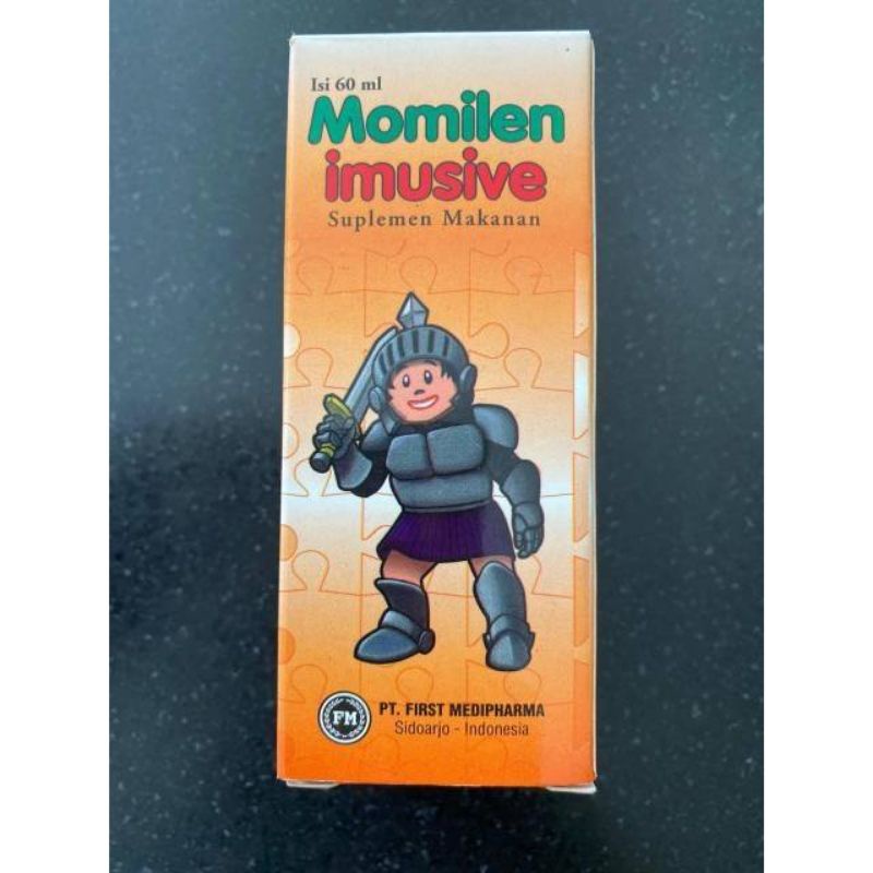 Imusive Vitamin sirup Momilen Imusive untuk anak anak mengandung zinc. Vitamin C