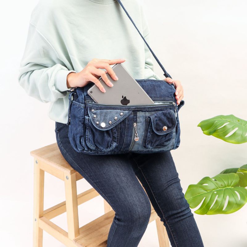 Tas selempang wanita jeans madeleine tas selempang levis wanita hobo tas selempang dan bahu wanita