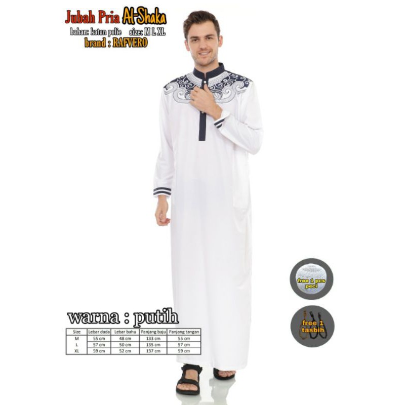 jubah gamis al shaka original baju muslim pria modern