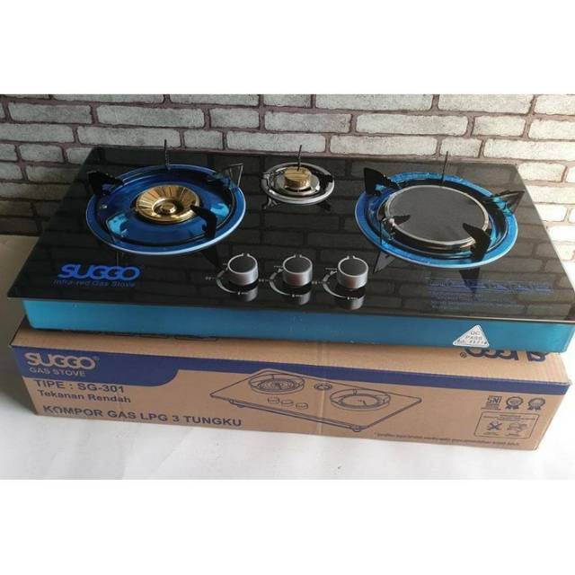 KOMPOR TANAM KACA 3 TUNGKU SUGGO SG 301 Shopee Indonesia