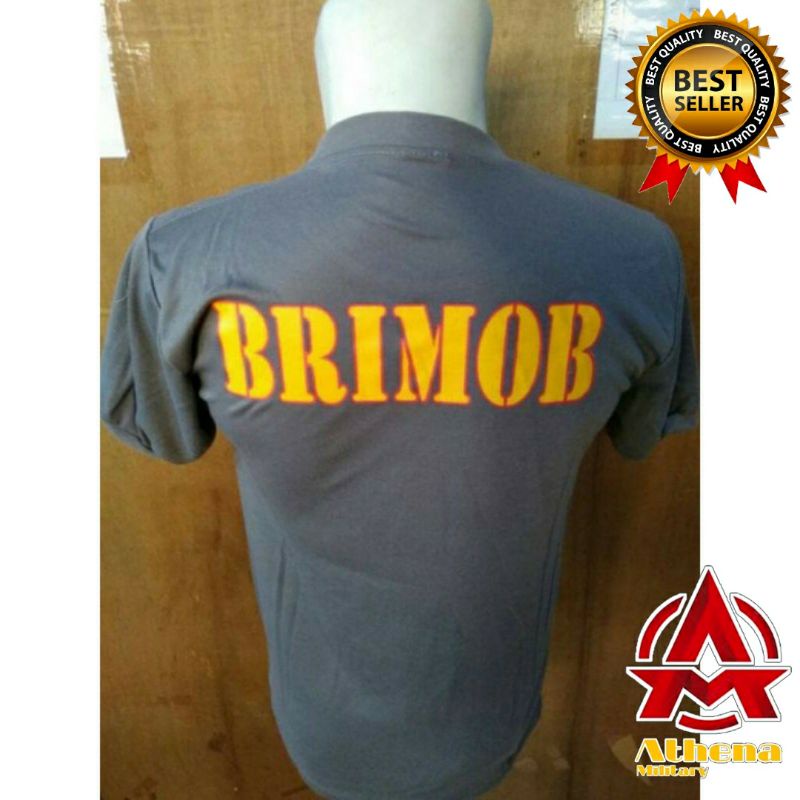 Kaos oblong Brimob segitiga warna abu|Kaos dalaman Polisi abu lengan pendek|Kaos brimob