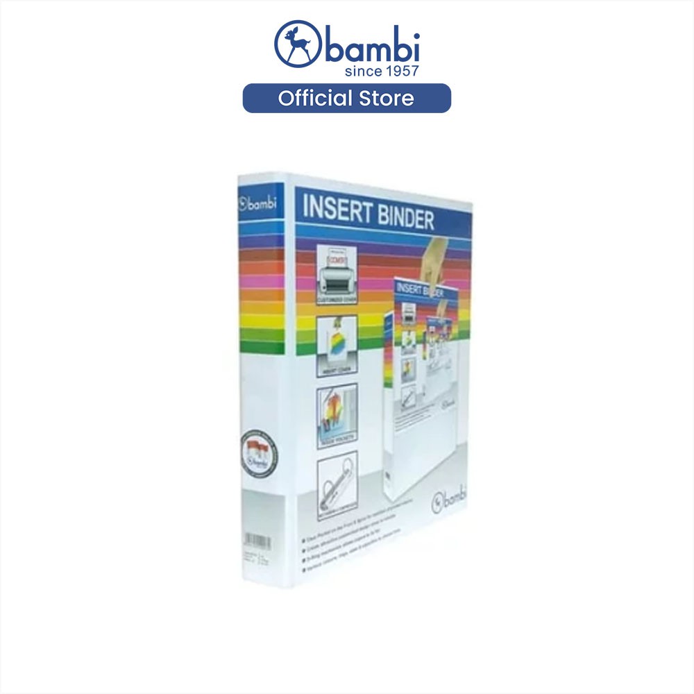 

Bambi Insert Ring Binder A4 3 Ring Type D All Color Small Size 25 mm Original