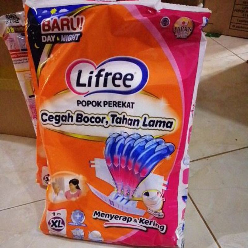 Lifree popok perekat dewasa kemasan satuan uk XL@ Rp. 7990