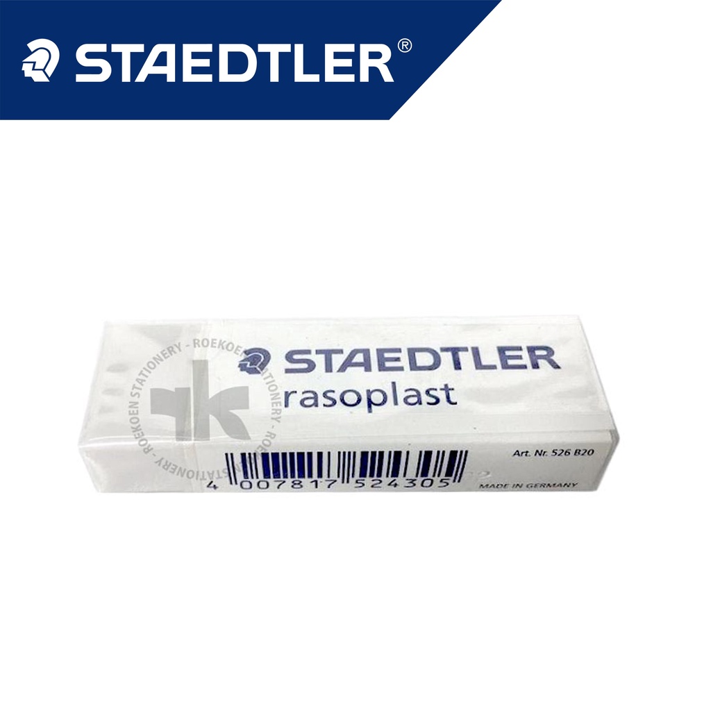 

Staedtler Rasoplast Penghapus Polos Besar Putih 526 B20 (65x23x13mm)