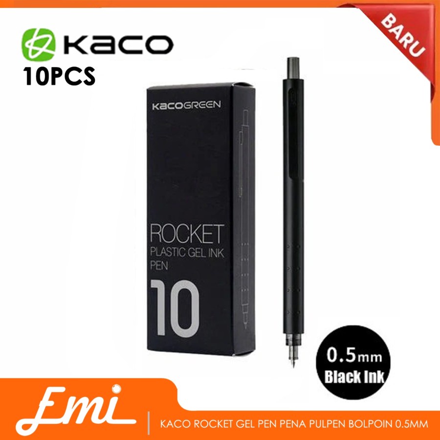 KACO ROCKET Gel Pen Pena Pulpen Bolpoin 0.5mm - Hitam