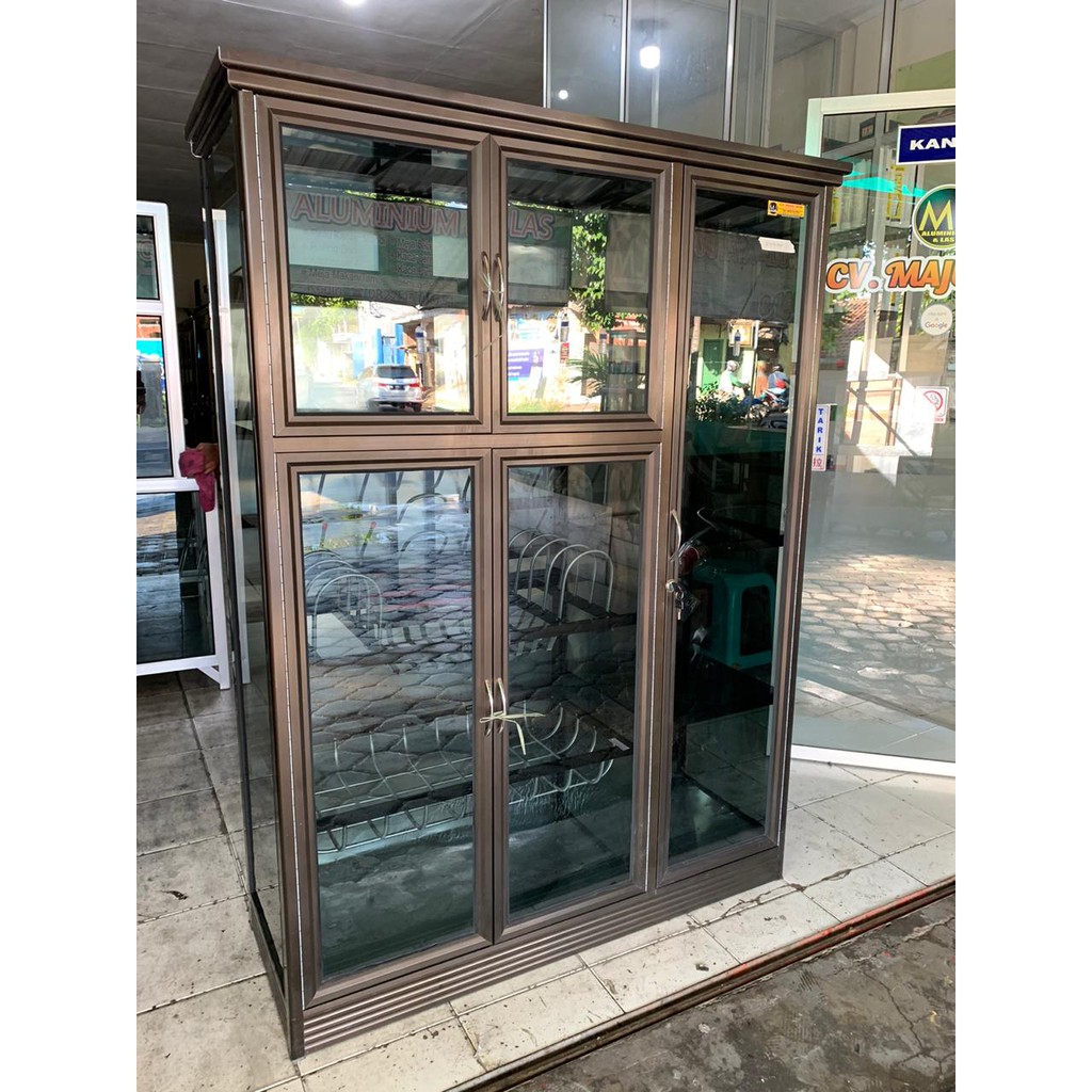 ALMARI PIRING ALUMINIUM BROWN KACA KHUSUS KEDIRI NGANJUK TULUNGAGUNG BLITAR