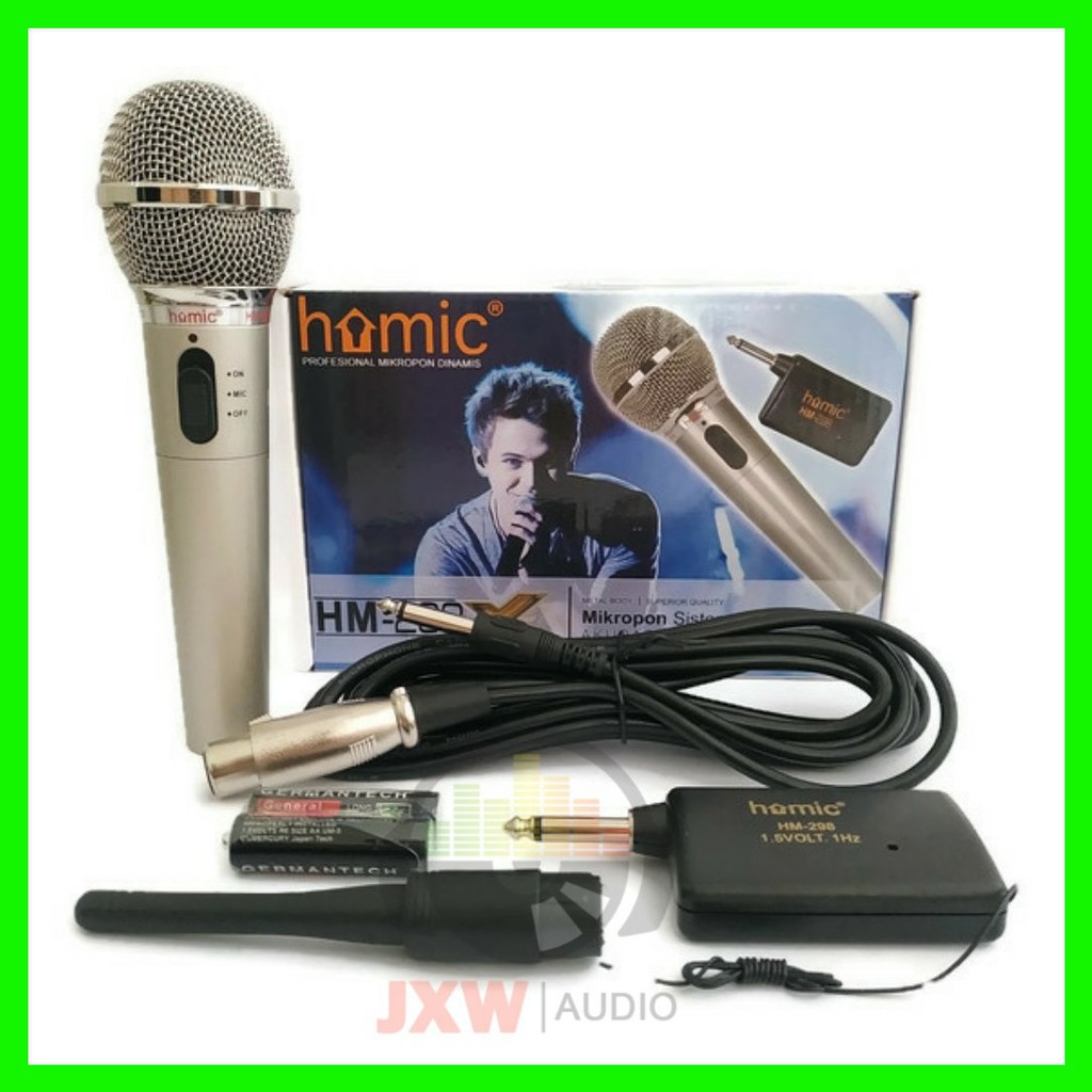 MIC SINGLE WIRELESS HOMIC HM 298 MURAH / MICROPHONE SINGLE WIRELESS HOMIC HM-298 MURAH BAHAN BESI