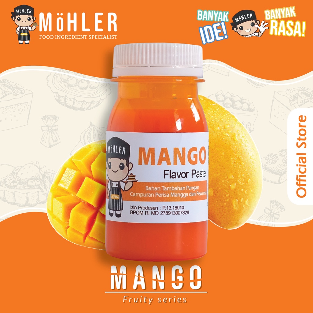 MOHLER Pasta perisa pewarna MANGGA / MANGO (KLIK KOMBO HEMAT UNTUK BELI 1 GRATIS 1)