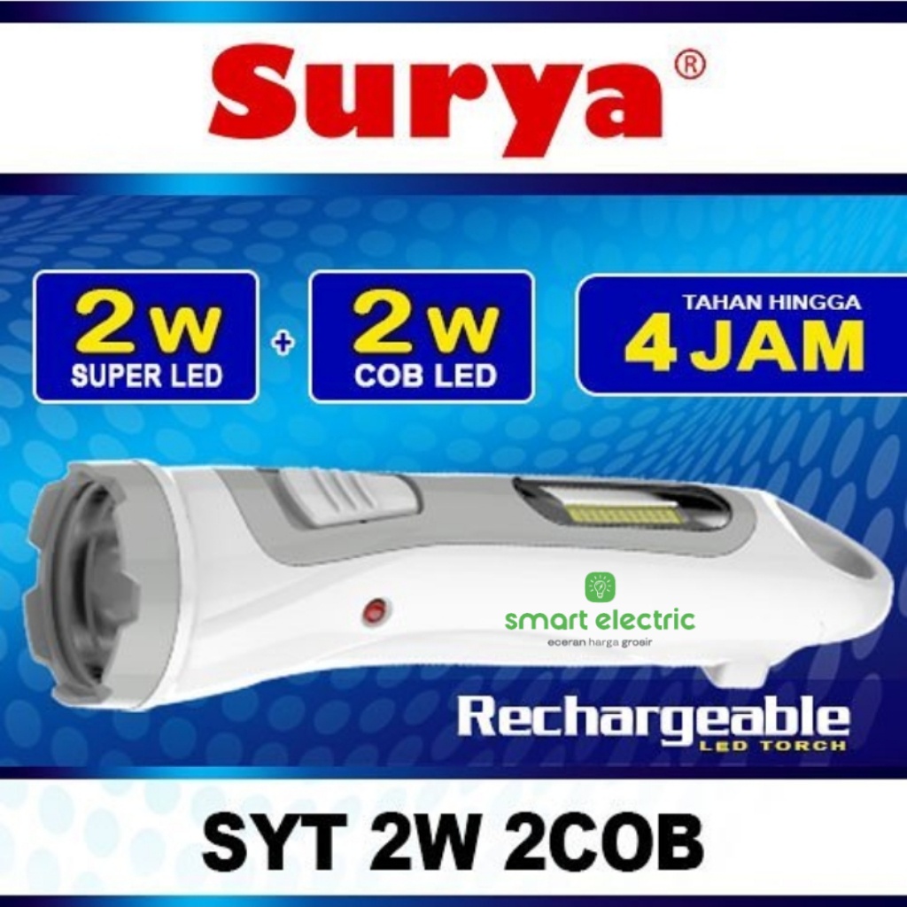 Jual Senter Led Surya Syt W Cob Rechargeable Terang Tahan Lama Bagus Murah Shopee Indonesia