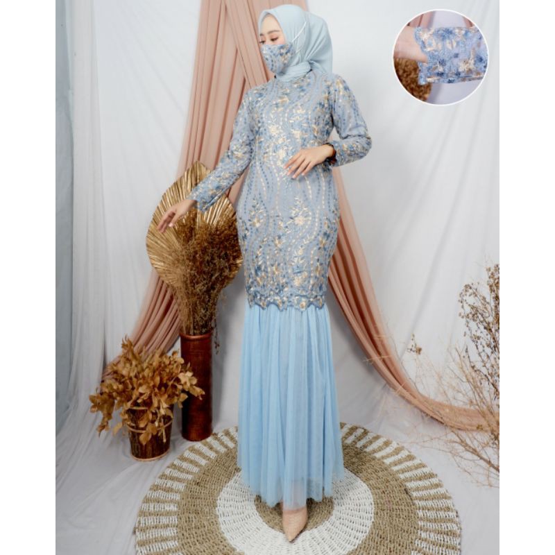 Gamis Tile Mutiara // Gamis Syari Tile Mutiara Wanita // Gamis Tutu Model Duyung / Gamis Pesta